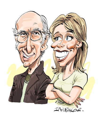 Cartoon: Curb Your Enthusiasm (medium) by Ian Baker tagged larry,david,cheryl,hines,seinfeld,comedy,caricature,curb,your,enthusiasm