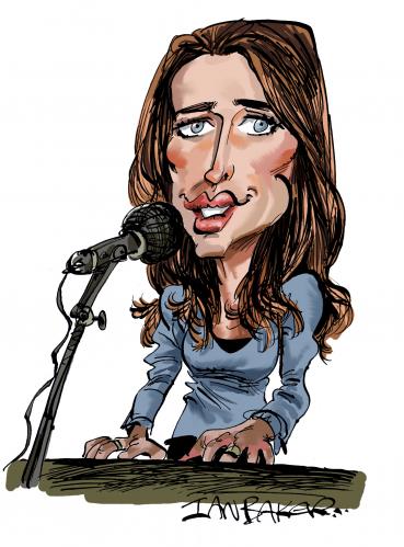 Cartoon: Dana Glover (medium) by Ian Baker tagged dana,glover,singer,pop,star,music,vocalist,shrek