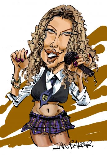 Cartoon: Fergie (medium) by Ian Baker tagged fergie,ferguson,hip,hop,singer,rap,rock,music,black,eyed,peas