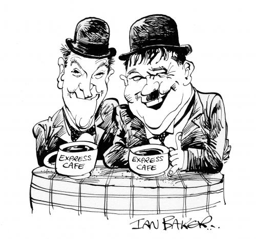 Cartoon: Laurel and Hardy (medium) by Ian Baker tagged laurel,hardy,comedy