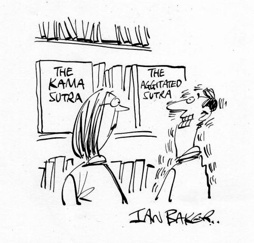 Cartoon: Magazine gag cartoon (medium) by Ian Baker tagged kama,sutra,books,gag