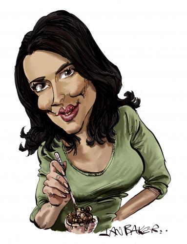 Cartoon: Nigella Lawson (medium) by Ian Baker tagged nigella,lawson,cooking,chef,tv,sexy,meals,food