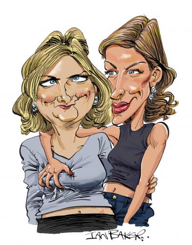 Cartoon: Trinny and Susanna (medium) by Ian Baker tagged what,not,to,wear,fashion,trinny,susanna,tv,grope,boobs,clothes