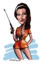 Cartoon: Claudine Auger (small) by Ian Baker tagged domino thunderball claudine auger james bond 007