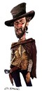Cartoon: Clint Eastwood (small) by Ian Baker tagged clint,eastwood,caricature,cowboy,western,spaghetti,wild,west,sixties,italy,gun,hat,poncho,no,name,films