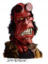 Cartoon: Hellboy (small) by Ian Baker tagged hellboy,ron,pearlman,devil,super,hero,caricature