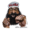 Cartoon: Kimbo Slice (small) by Ian Baker tagged kimbo,slice,ian,baker,caricature,cartoon,kevin,ferguson,fight,fighter,boxer,tough,martial,arts,actor,celebrity,famous,street,fists