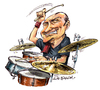 Cartoon: Phil Collins (small) by Ian Baker tagged phil,collins,genesis,drummer,music,ian,baker,cartoons,cartoonist,caricature,rock,drums,singer