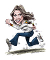 Cartoon: The Bionic Woman (small) by Ian Baker tagged bionic,woman,six,million,dollar,man,seventies,tv,caricature,adventure,lindsay,wagner,action,sexy,70s,lee,majors