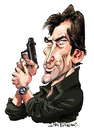Cartoon: Timothy Dalton (small) by Ian Baker tagged timothy,dalton,james,bond,007,spy,film,caricature,hero,gun,eighties