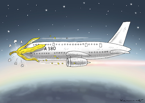 Cartoon: A 380 EINGESTELLT (medium) by marian kamensky tagged 380,eingestellt,airbus,eu,lufthansa,flugzeugbau,380,eingestellt,airbus,eu,lufthansa,flugzeugbau