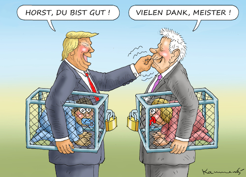 Cartoon: ABSCHIEBEGRUSEL-KUMPEL SEEHOFER (medium) by marian kamensky tagged obama,trump,präsidentenwahlen,usa,baba,vanga,republikaner,inauguration,demokraten,wikileaks,faschismus,jamal,khashoggi,very,black,hole,obama,trump,präsidentenwahlen,usa,baba,vanga,republikaner,inauguration,demokraten,wikileaks,faschismus,jamal,khashoggi,very,black,hole