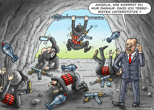 Cartoon: ANGELA BESCHULDIGT ERDI (medium) by marian kamensky tagged erdogan,putscch,gülen,nationalismus,verfolgung,erdogan,putscch,gülen,nationalismus,verfolgung