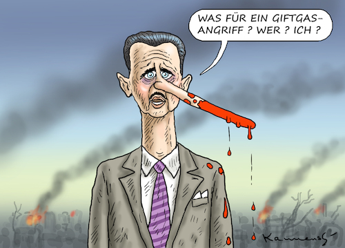 Cartoon: Assad in Chan Schaichun (medium) by marian kamensky tagged assad,in,chan,schaichun,sarin,giftgasanschlag,assad,in,chan,schaichun,sarin,giftgasanschlag