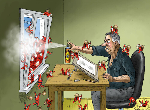 Cartoon: AUTOPORTRAIT (medium) by marian kamensky tagged weihnachten,nikolaus,autoportrait,weihnachten,nikolaus,autoportrait