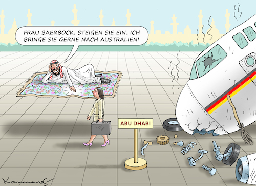 Cartoon: BEARBOCK IN ABU DHABI (medium) by marian kamensky tagged bearbock,in,abu,dhabi,bearbock,in,abu,dhabi