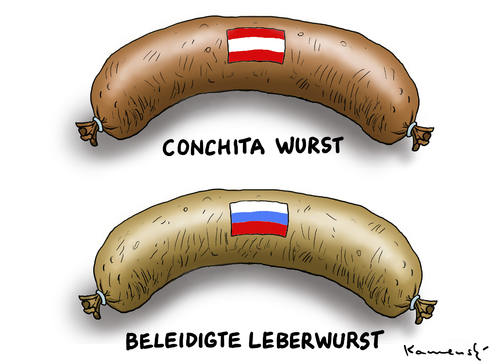 Cartoon: Beleidigte Leberwurst (medium) by marian kamensky tagged eurovision,song,contest,in,denmark,russia,putin,ukraine,eurovision,song,contest,in,denmark,russia,putin,ukraine