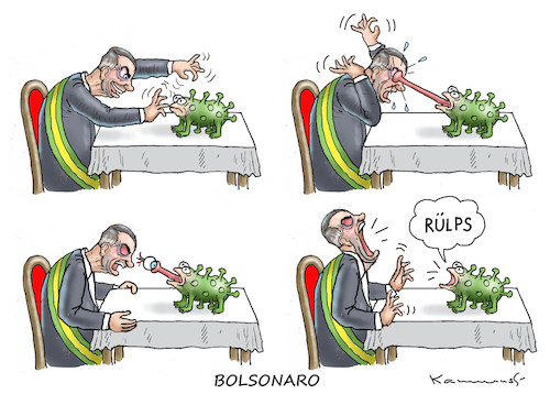 Cartoon: BOLSONARO (medium) by marian kamensky tagged bolsonaro,brasilien,corona,amazonas,regenwald,bolsonaro,brasilien,corona,amazonas,regenwald