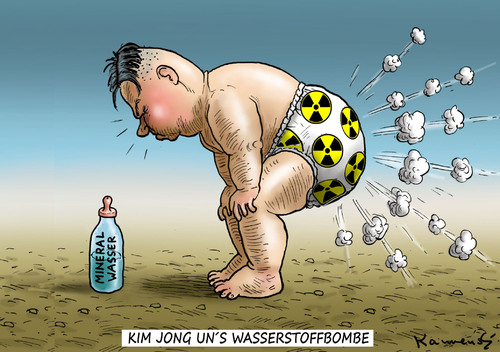 Cartoon: BOMBENSTIMMUNG IN NORD KOREA (medium) by marian kamensky tagged wasserstoffbombentest,nord,korea,kim,jong,un,wasserstoffbombentest,nord,korea,kim,jong,un