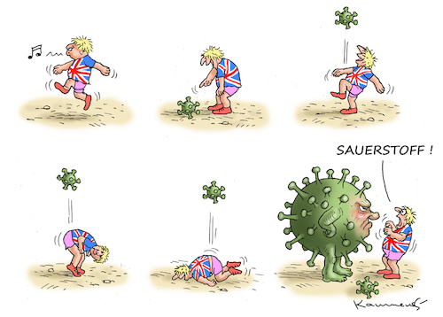 Cartoon: BORIS UNTER SAUERSTOFF (medium) by marian kamensky tagged coronavirus,epidemie,gesundheit,panik,stillegung,trump,pandemie,coronavirus,epidemie,gesundheit,panik,stillegung,trump,pandemie