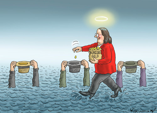 Cartoon: BÜRGERGELD VON FRAU NAHLES (medium) by marian kamensky tagged bürgergeld,von,frau,nahles,bürgergeld,von,frau,nahles