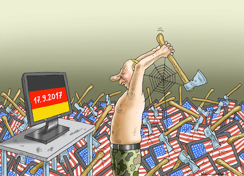 Cartoon: BUNDESTAGSWAHL2017 (medium) by marian kamensky tagged bundestagswahl2017,putin,hacker,cyber,attacke,bundestagswahl2017,putin,hacker,cyber,attacke