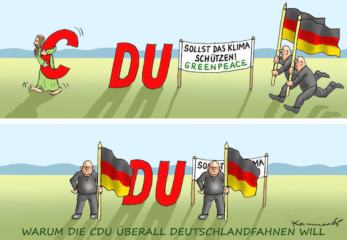 Cartoon: CDU WILL FAHNEN (medium) by marian kamensky tagged merkel,seehofer,unionskrise,csu,cdu,flüchtlinge,gauland,merz,afd,akk,spahn,pegida,hutbürger,höcke,führer,wahlen,thüringen,merkel,seehofer,unionskrise,csu,cdu,flüchtlinge,gauland,merz,afd,akk,spahn,pegida,hutbürger,höcke,führer,wahlen,thüringen