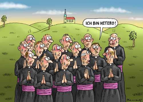 Cartoon: Coming out (medium) by marian kamensky tagged hitzenberger,coming,out,fussball,homophobie,kirche,hitzenberger,coming,out,fussball,homophobie,kirche