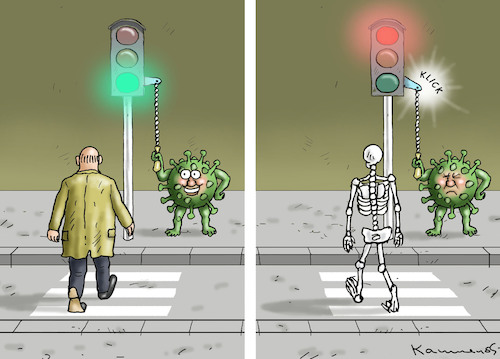 Cartoon: CORONA-AMPEL (medium) by marian kamensky tagged coronavirus,epidemie,gesundheit,panik,stillegung,trump,söder,pandemie,coronavirus,epidemie,gesundheit,panik,stillegung,trump,söder,pandemie