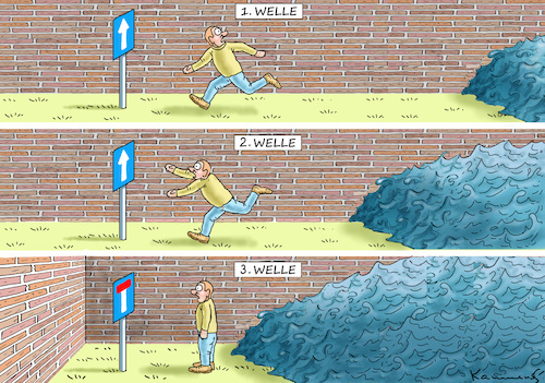 Cartoon: CORONA-WELLEN (medium) by marian kamensky tagged biontech,pfizer,impfung,corona,rosenmontag,eu,english,lockdown,ostern,ursula,von,der,leyen,biontech,pfizer,impfung,corona,rosenmontag,eu,english,lockdown,ostern,ursula,von,der,leyen