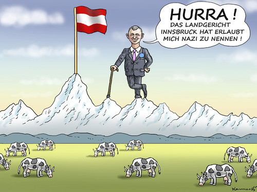 Cartoon: DER GLÜCKLICHE NORBERT HOFER (medium) by marian kamensky tagged norbert,hofer,van,der,bellen,fpö,österreichische,präsidentenwahlen,norbert,hofer,van,der,bellen,fpö,österreichische,präsidentenwahlen