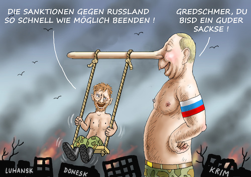 Cartoon: DER GUDE SACKSE GREDSCHMER (medium) by marian kamensky tagged venezuela,maduro,trump,putin,revolution,oil,industry,kretschmer,sanktionen,socialism,venezuela,maduro,trump,putin,revolution,oil,industry,kretschmer,sanktionen,socialism