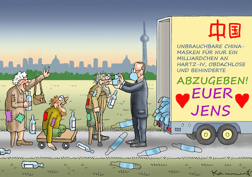 Cartoon: DER HERZENSGÜTIGE JENS (medium) by marian kamensky tagged coronavirus,epidemie,gesundheit,panik,stillegung,überschall,schneller,jens,spahn,trump,pandemie,coronavirus,epidemie,gesundheit,panik,stillegung,überschall,schneller,jens,spahn,trump,pandemie