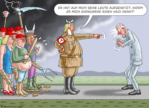 Cartoon: DER SCHULDIGE DES ATTENTATS (medium) by marian kamensky tagged der,schuldige,des,attentats,trump,biden,der,schuldige,des,attentats,trump,biden