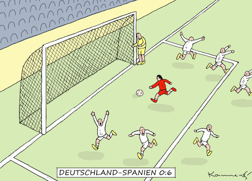 Cartoon: DEUTSCHLAND-SPANIEN 0-6 (medium) by marian kamensky tagged merkel,seehofer,unionskrise,csu,cdu,flüchtlinge,gauland,merz,afd,akk,spahn,pegida,hutbürger,höcke,führer,wahlen,thüringen,kemmerich,moria,lesbos,merkel,seehofer,unionskrise,csu,cdu,flüchtlinge,gauland,merz,afd,akk,spahn,pegida,hutbürger,höcke,führer,wahlen,thüringen,kemmerich,moria,lesbos