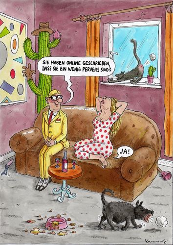 Cartoon: EIN WENIG PERVERSE FRAU (medium) by marian kamensky tagged perversion,frau,man,online,dating,perversion,frau,man,online,dating,sex