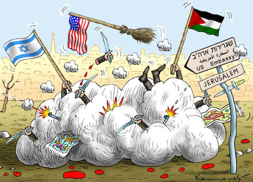 Cartoon: EINWEIHUNG DER US BOTSCHAFT (medium) by marian kamensky tagged obama,trump,präsidentenwahlen,usa,baba,vanga,republikaner,inauguration,demokraten,us,botschaft,israel,jerusalem,palestina,wikileaks,faschismus,obama,trump,präsidentenwahlen,usa,baba,vanga,republikaner,inauguration,demokraten,us,botschaft,israel,jerusalem,palestina,wikileaks,faschismus