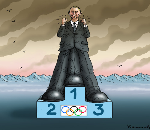 Cartoon: Einziger Sotschi Sieger (medium) by marian kamensky tagged putin,sochi,winter,olympia,homophobie,terrorismus,zahnpastabombe,putin,sochi,winter,olympia,homophobie,terrorismus,zahnpastabombe