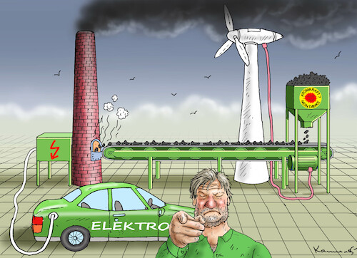 Cartoon: ENDE GELÄNDE (medium) by marian kamensky tagged energiewende,habeck,atommeiler,energiewende,habeck,atommeiler