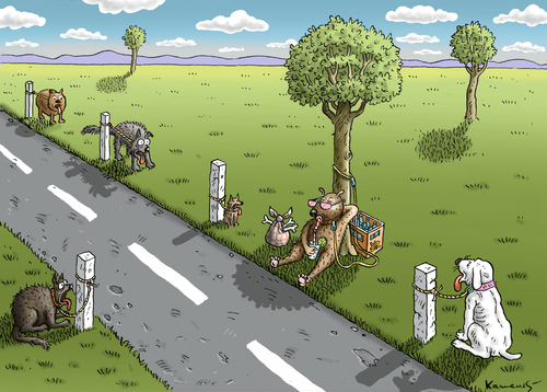 Cartoon: ENDLICH URLAUB (medium) by marian kamensky tagged urlaub,tierquälerei,herzlosigkeit,urlaub,tierquälerei,herzlosigkeit