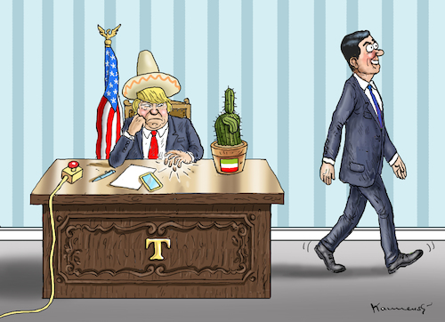 Cartoon: Enrique Pena Nieto besucht Trump (medium) by marian kamensky tagged obama,trump,präsidentenwahlen,usa,baba,vanga,republikaner,demokraten,tv,duell,versus,clinton,supermond,enrique,pena,nieto,besuch,faschismus,obama,trump,präsidentenwahlen,usa,baba,vanga,republikaner,demokraten,tv,duell,versus,clinton,supermond,enrique,pena,nieto,besuch,faschismus