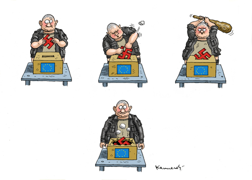 Cartoon: EU Rechtswähler (medium) by marian kamensky tagged eu,wahlen,rechtsparteien,marie,le,pen,strache,geerd,wilder,eu,wahlen,rechtsparteien,marie,le,pen,strache,geerd,wilder