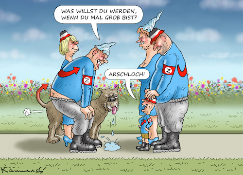 Cartoon: FASCHISTENNACHWUCHS (medium) by marian kamensky tagged antifaschistische,proteste,afd,antifaschistische,proteste,afd