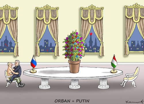 Cartoon: FASCHISTOIDER  ORBAN BEI PUTIN! (medium) by marian kamensky tagged putins,bescherung,ukraine,provokation,baerbock,lawrow,nato,osterweiterung,putins,bescherung,ukraine,provokation,baerbock,lawrow,nato,osterweiterung