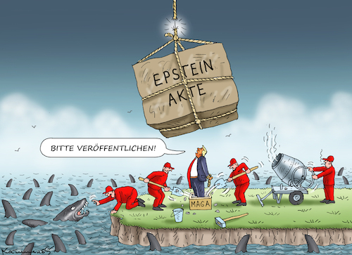 Cartoon: FLUCHT NACH VORNE (medium) by marian kamensky tagged nicht,endende,epstein,story,trump,skandal,nicht,endende,epstein,story,trump,sex,skandal