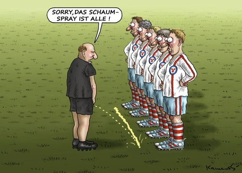 Cartoon: Fussballschaumersatz (medium) by marian kamensky tagged fifa,wm,brasilien,katar,korruption,fussball,sepp,blatter,freistossschaum,papst,franziskus,fifa,wm,brasilien,katar,korruption,fussball,sepp,blatter,freistossschaum,papst,franziskus