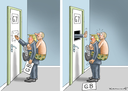 Cartoon: G7 - ABFUHR FÜR TRUMPUTIN (medium) by marian kamensky tagged brexit,theresa,may,england,eu,schottland,weicher,wahlen,boris,johnson,nigel,farage,ostern,seidenstrasse,xi,jinping,referendum,trump,monsanto,bayer,g7,glyphosat,strafzölle,el,paso,brexit,theresa,may,england,eu,schottland,weicher,wahlen,boris,johnson,nigel,farage,ostern,seidenstrasse,xi,jinping,referendum,trump,monsanto,bayer,g7,glyphosat,strafzölle,el,paso