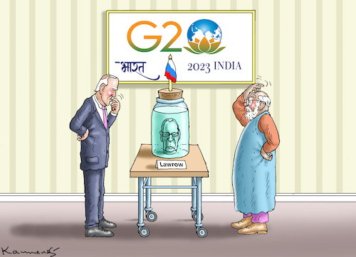 Cartoon: G 20 OHNE PUTIN (medium) by marian kamensky tagged 20,ohne,putin,indien,20,ohne,putin,indien