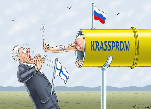 Cartoon: GASSTOPP FÜR FINNLAND (medium) by marian kamensky tagged gasstopp,für,finnland,gasstopp,für,finnland