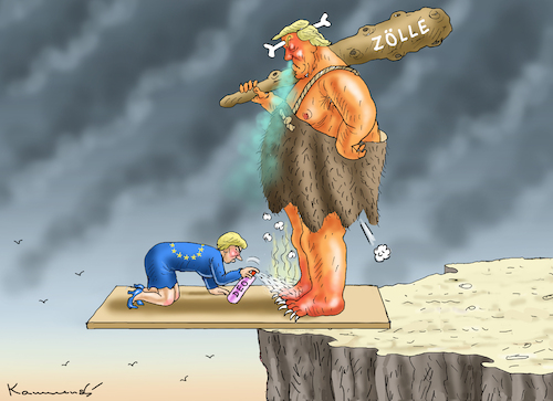 Cartoon: HARTE ANTWORT DER EU (medium) by marian kamensky tagged grönland,eroberer,trump,zölle,grönland,eroberer,trump,zölle